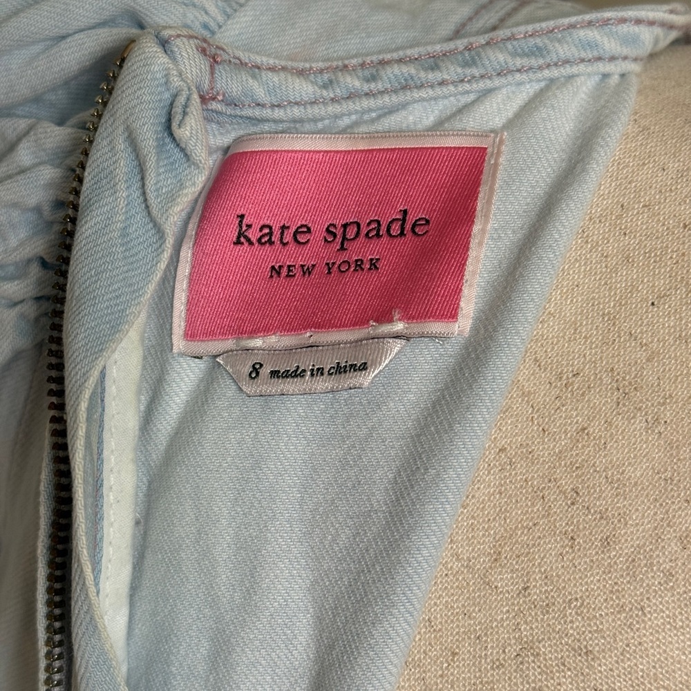 Kate Spade Faux Wrap Light Denim Dress size 8 Lightweight Spring Dress - Picture 7 of 9